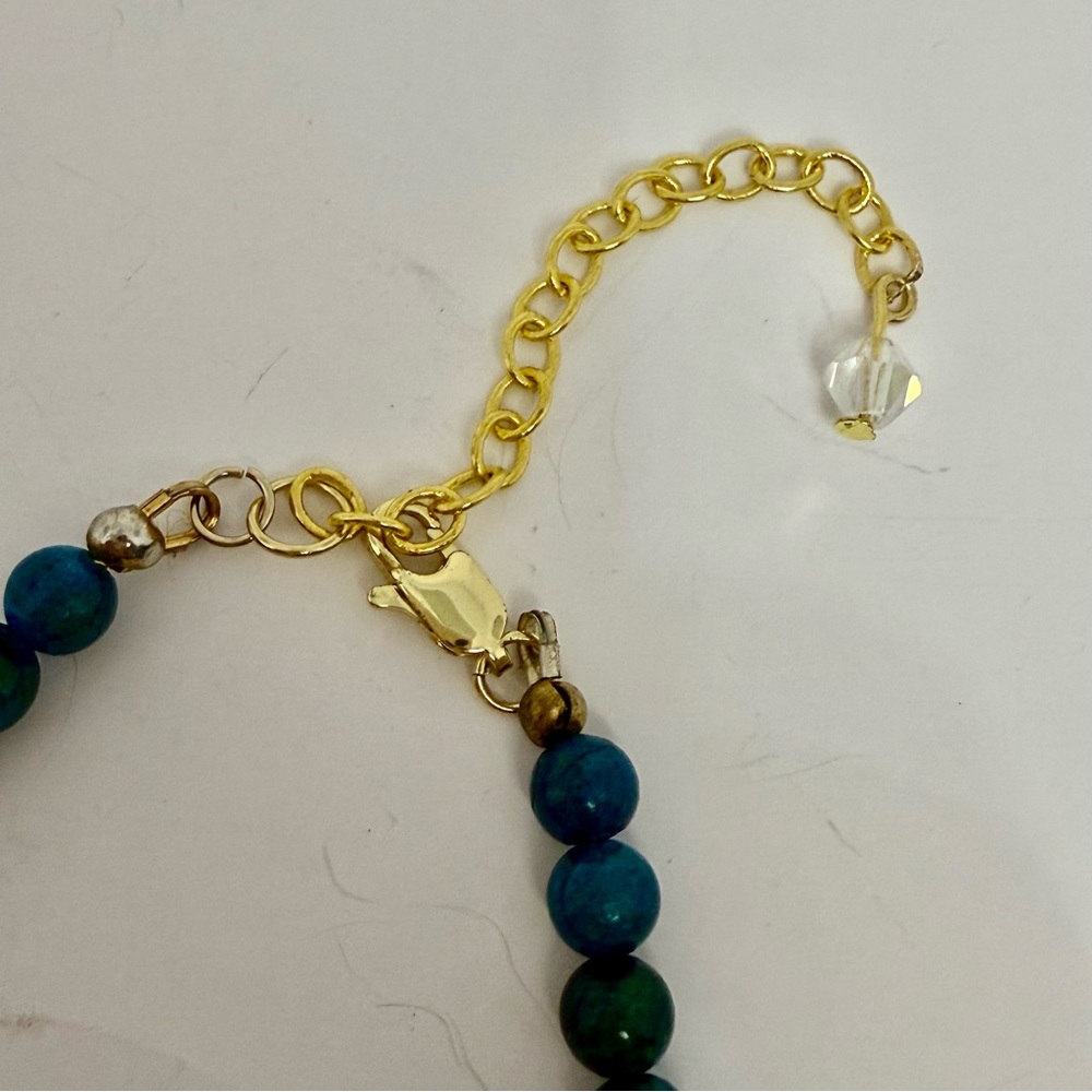 Chrysocolla beaded bracelet size 6.5 with 3” extension - Picture 4 of 5